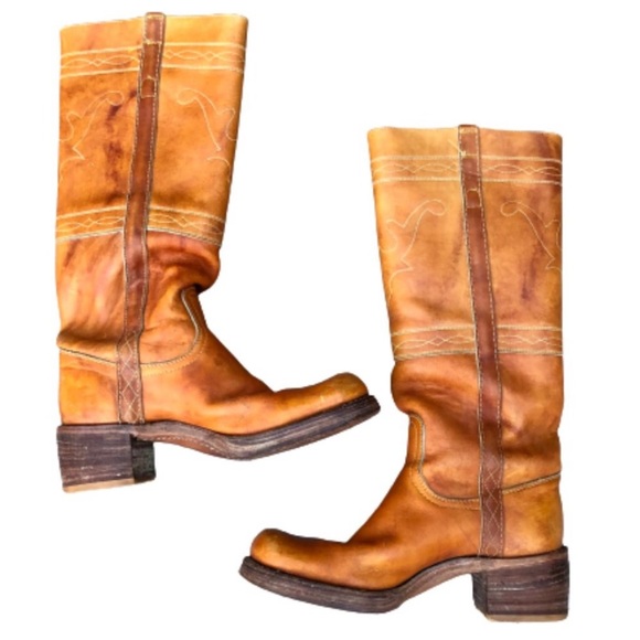 Vintage FRYE 8171 Campus Boots horse stitching black label 70s 7 - Picture 10 of 15